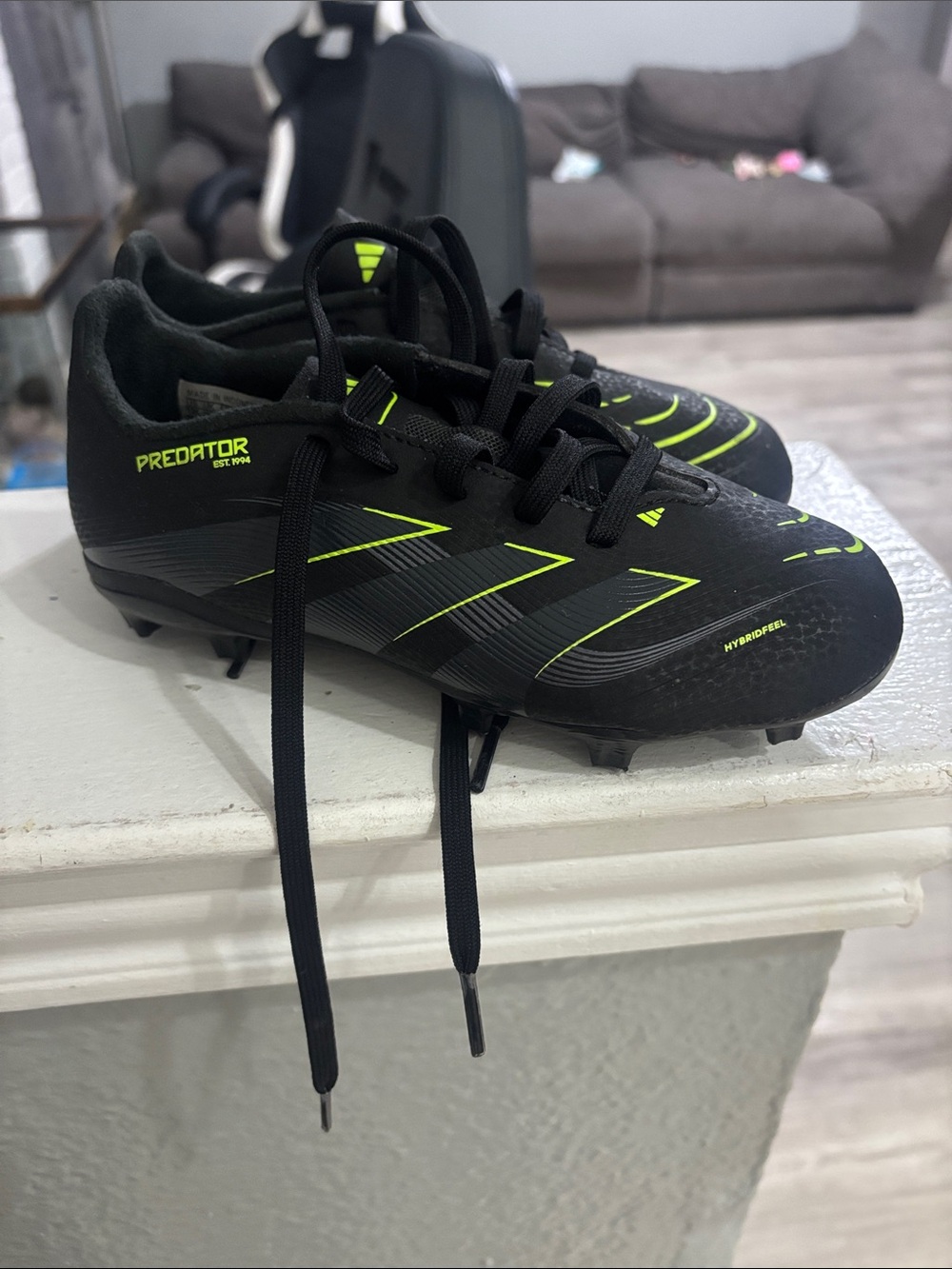 adidas Kids Predator Soccer Cleats - Black/Neon Green